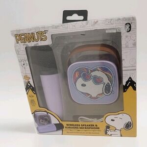 Peanuts 2024 Snoopy Groovy Wireless Speaker & Karaoke Microphone Set NIB Fun Siz